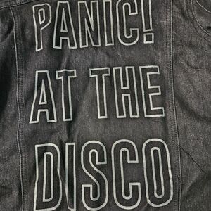 Black Denim Jacket with Panic! At The Disco Print